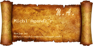 Michl Agenór névjegykártya